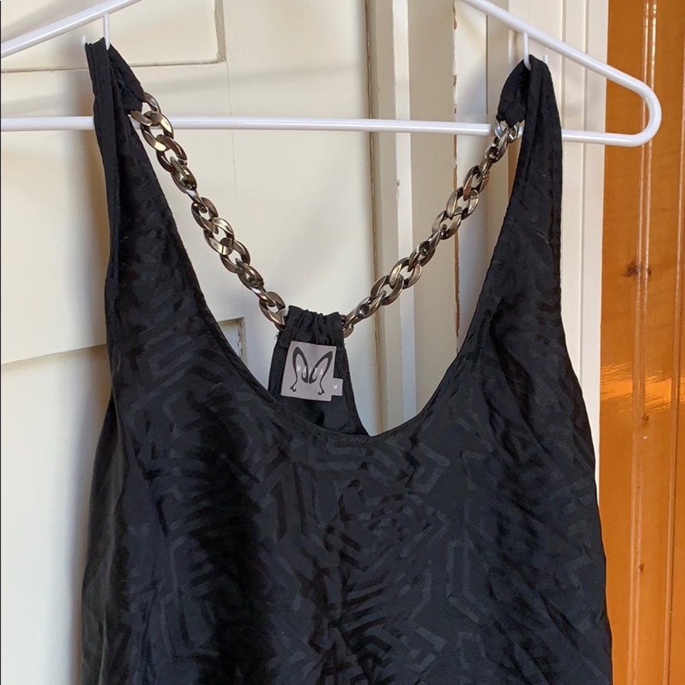 Silk racer back top with chain straps 🖤 edgy! - Picture 7 of 8